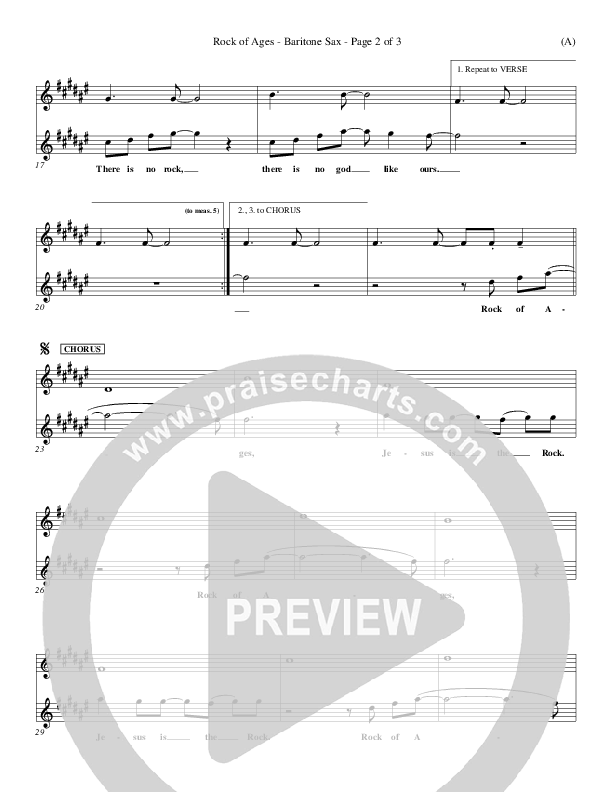 Rock Of Ages Bari Sax (Paul Baloche)