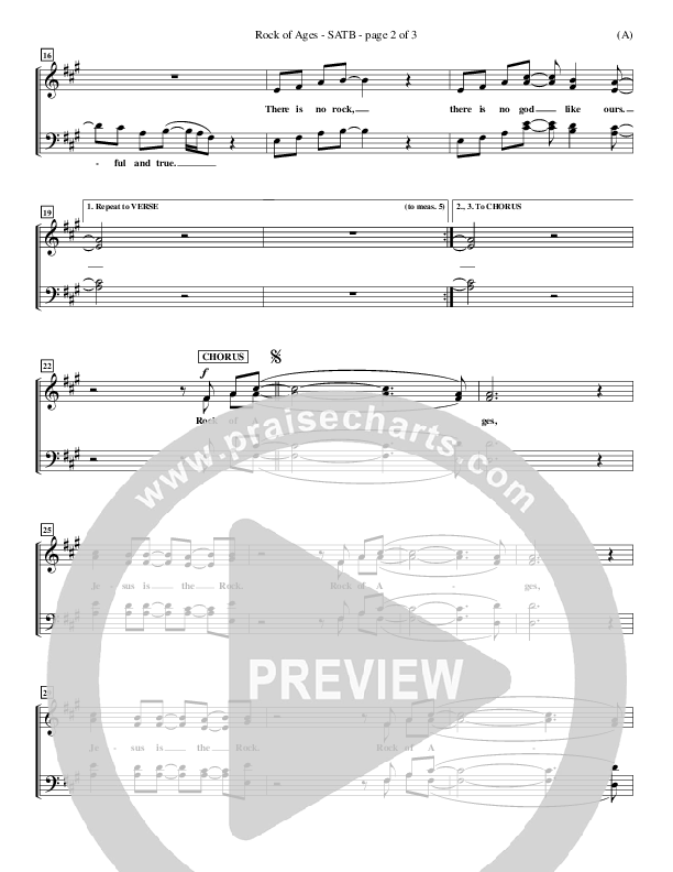 Rock Of Ages Choir Sheet (SATB) (Paul Baloche)