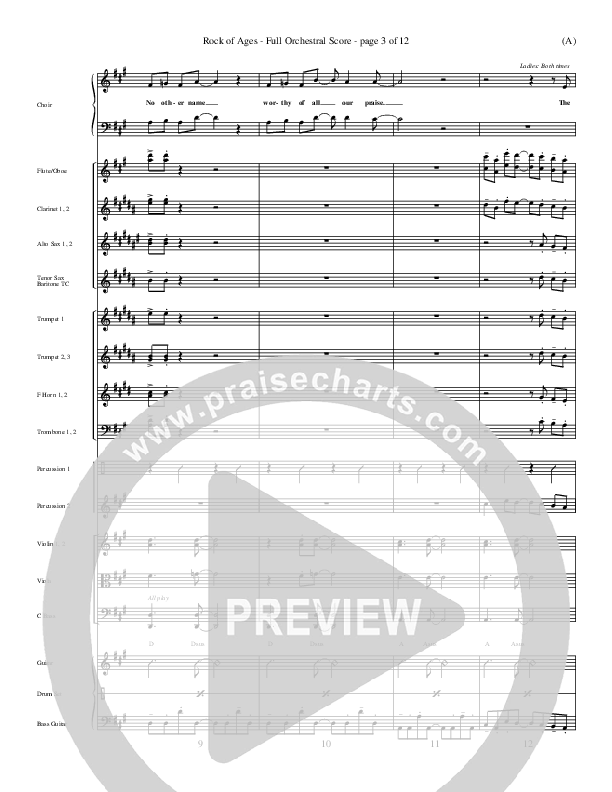 Rock Of Ages Conductor's Score (Paul Baloche)
