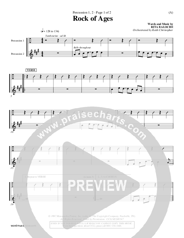 Rock Of Ages Percussion 1/2 (Paul Baloche)