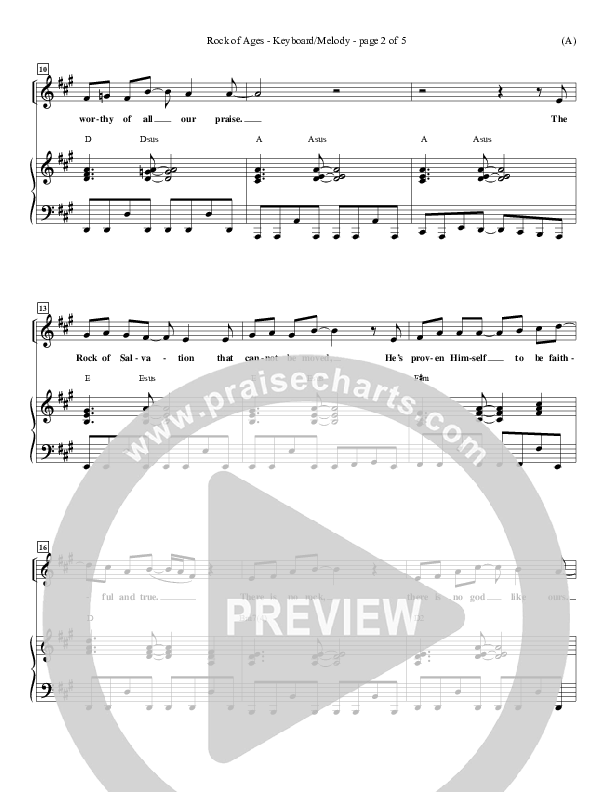 Rock Of Ages Piano Sheet (Paul Baloche)