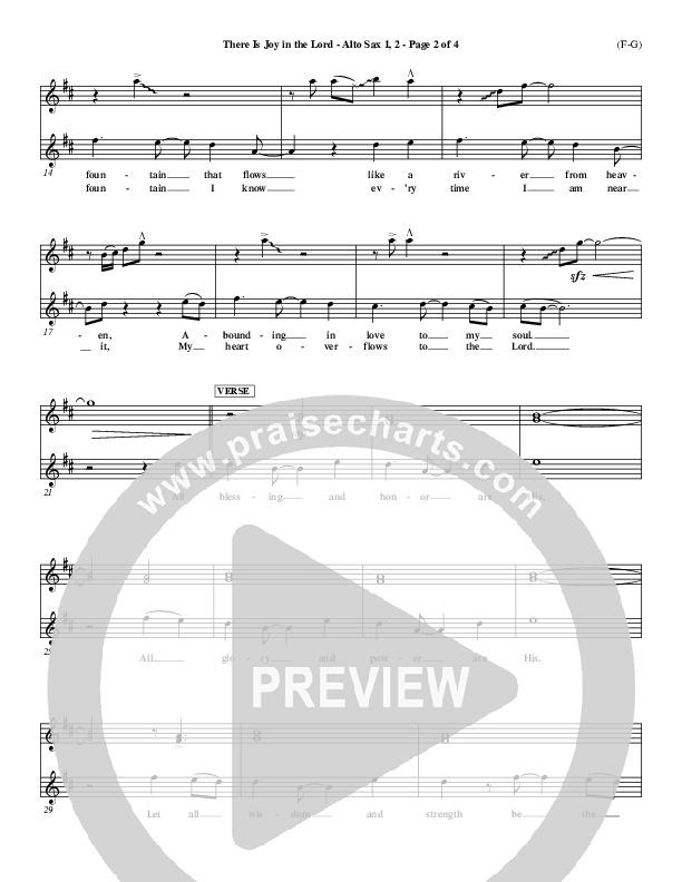 There Is Joy In The Lord Alto Sax 1/2 (Cheri Keaggy)