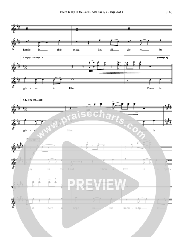 There Is Joy In The Lord Alto Sax 1/2 (Cheri Keaggy)