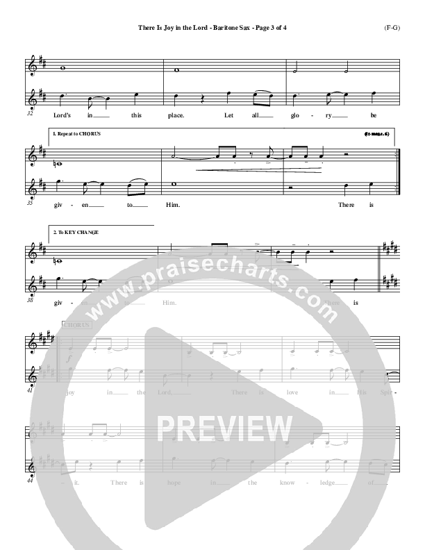 There Is Joy In The Lord Bari Sax (Cheri Keaggy)