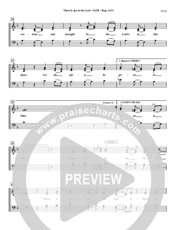 There Is Joy In The Lord Choir Sheet (SATB) (Cheri Keaggy)