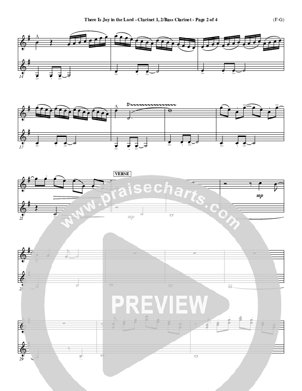 There Is Joy In The Lord Clarinet 1/2, Bass Clarinet (Cheri Keaggy)