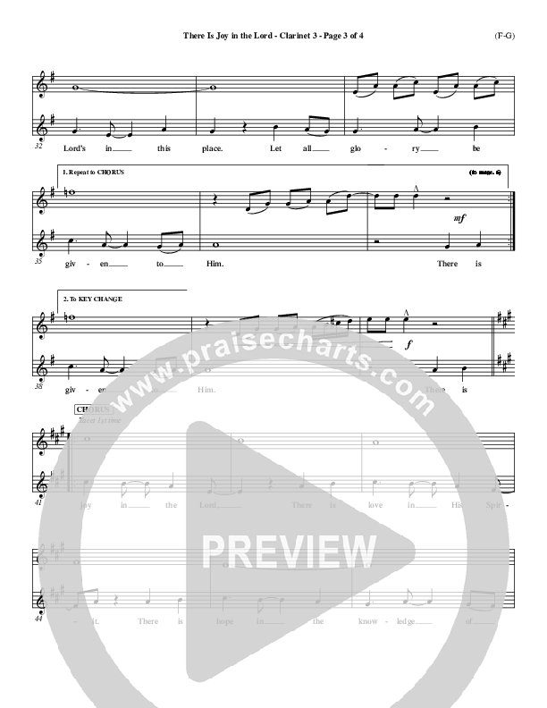 There Is Joy In The Lord Clarinet 3 (Cheri Keaggy)