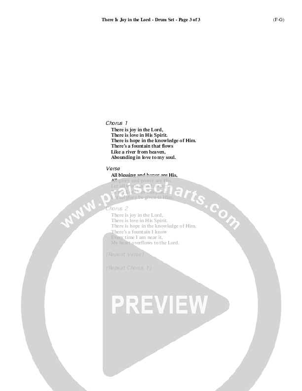 There Is Joy In The Lord Drum Set (Cheri Keaggy)