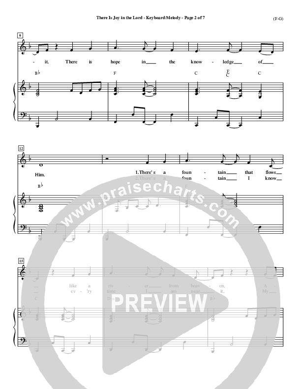 There Is Joy In The Lord Lead Sheet (Cheri Keaggy)