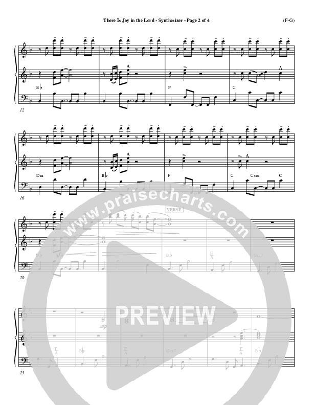 There Is Joy In The Lord Synth (Cheri Keaggy)