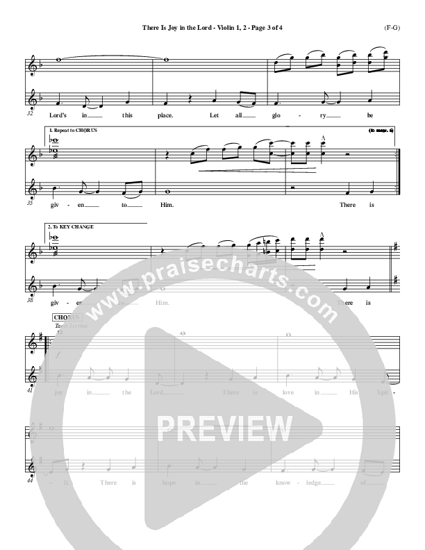 There Is Joy In The Lord Violin 1/2 (Cheri Keaggy)