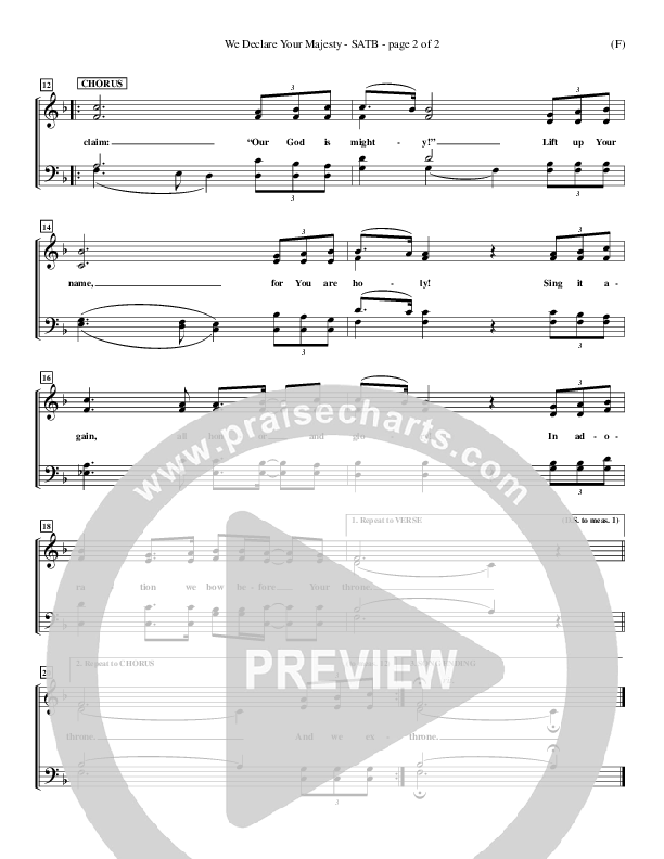 We Declare Your Majesty Choir Sheet (SATB) (Malcolm du Plessis)