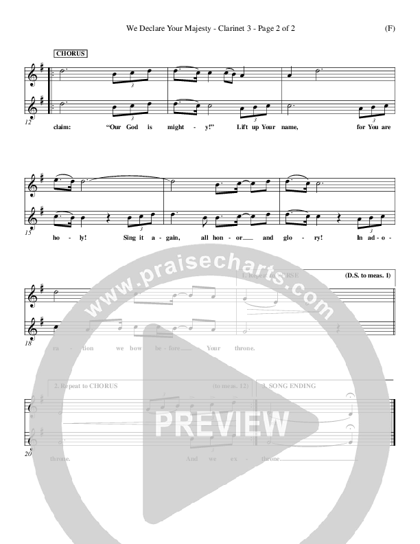 We Declare Your Majesty Clarinet 3 (Malcolm du Plessis)