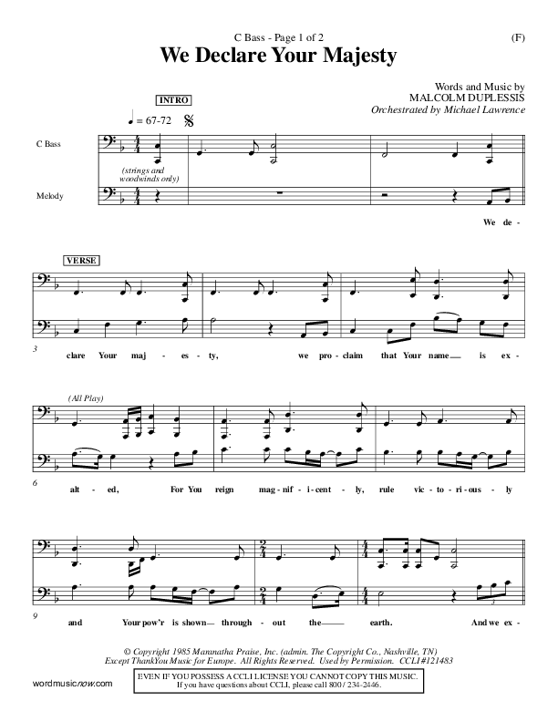 We Declare Your Majesty Contrabass (Malcolm du Plessis)