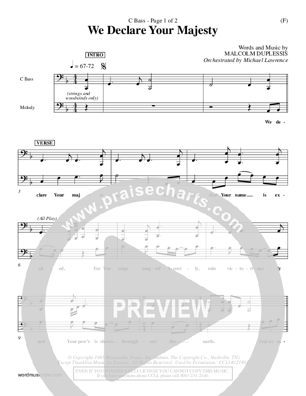 We Declare Your Majesty Contrabass (Malcolm du Plessis)