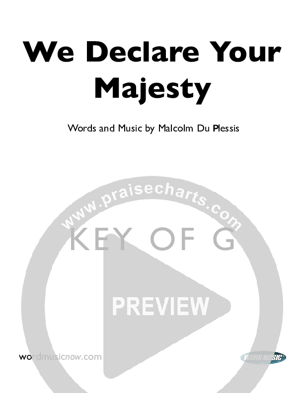 We Declare Your Majesty Cover Sheet (Malcolm du Plessis)