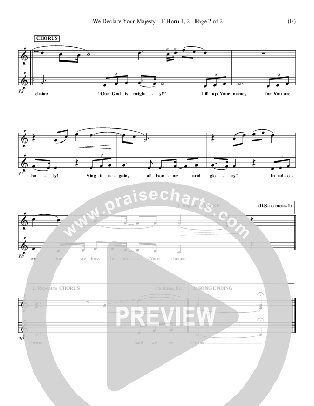 We Declare Your Majesty French Horn 1/2 (Malcolm du Plessis)