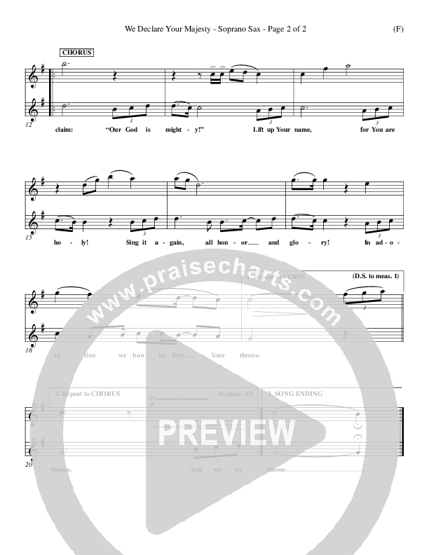 We Declare Your Majesty Soprano Sax (Malcolm du Plessis)