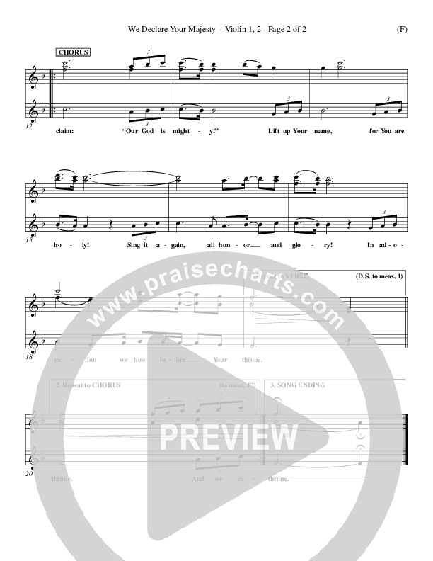 We Declare Your Majesty Violin 1/2 (Malcolm du Plessis)