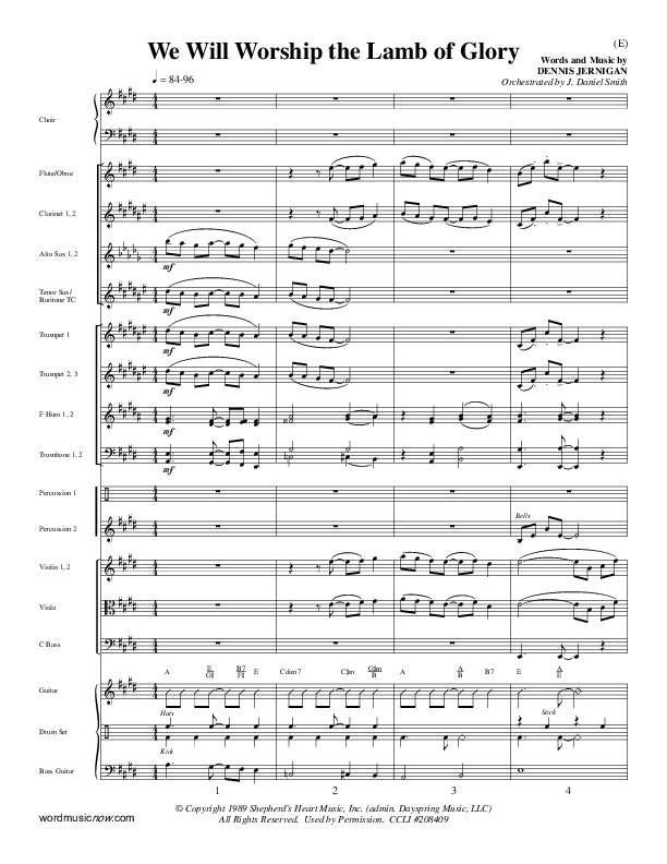 We Will Worship The Lamb of Glory Conductor's Score (Dennis Jernigan)