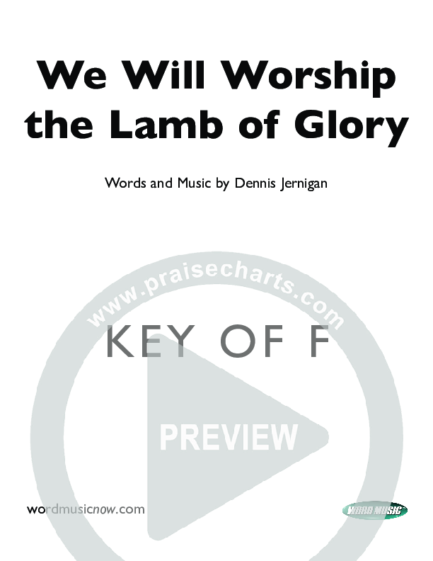 We Will Worship The Lamb of Glory Cover Sheet (Dennis Jernigan)