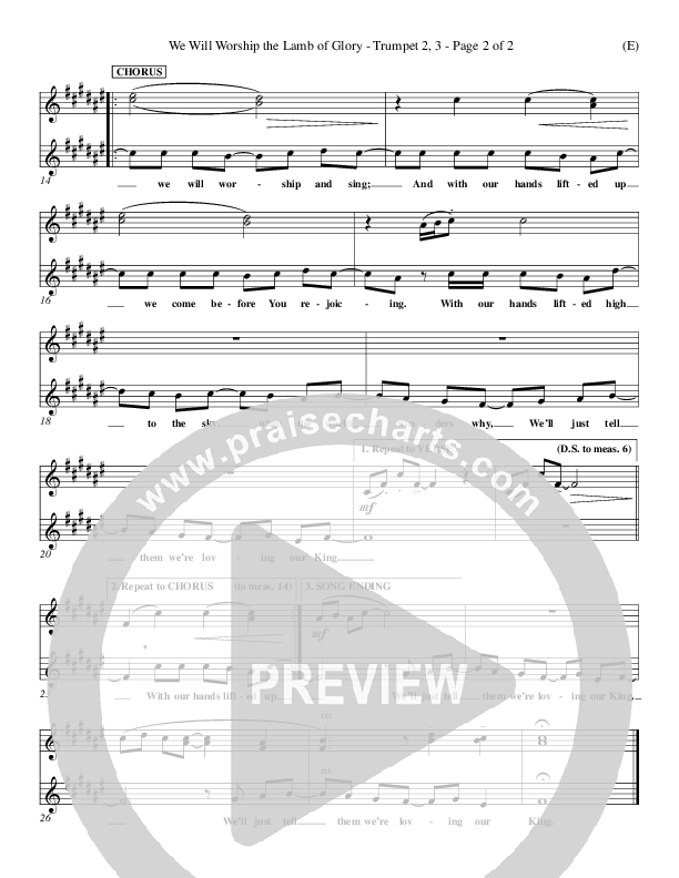 We Will Worship The Lamb of Glory Trumpet 2/3 (Dennis Jernigan)