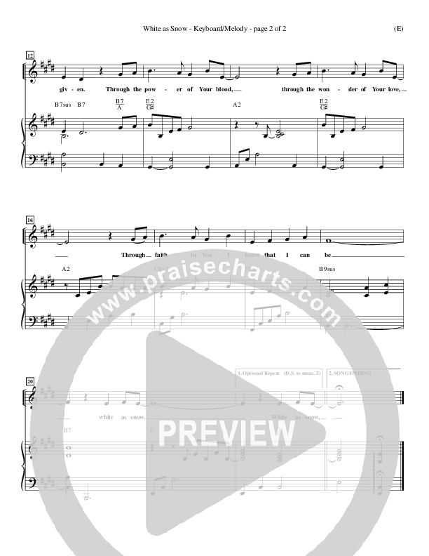 White As Snow Piano/Vocal (Leon Olguin)