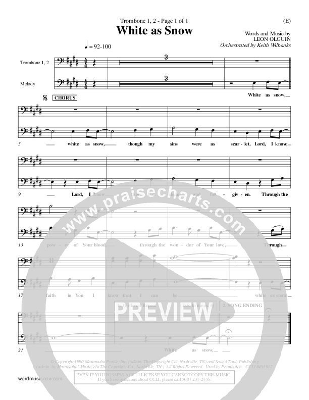 White As Snow Trombone 1/2 (Leon Olguin)