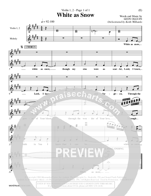 White As Snow Violin 1/2 (Leon Olguin)