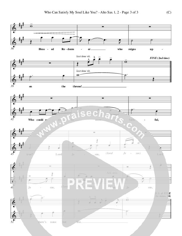 Who Can Satisfy My Soul Like You Alto Sax 1/2 (Dennis Jernigan)