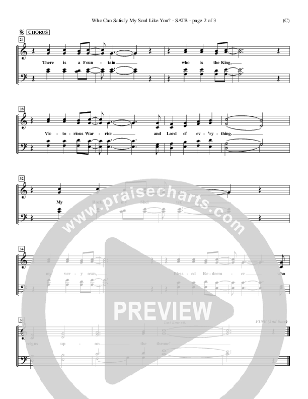 Who Can Satisfy My Soul Choir Sheet (SATB) (Dennis Jernigan)