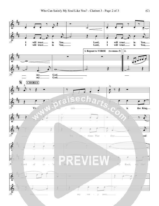 Who Can Satisfy My Soul Like You Clarinet 3 (Dennis Jernigan)