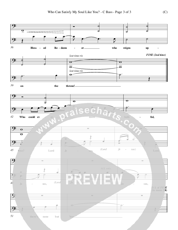 Who Can Satisfy My Soul Like You Contrabass (Dennis Jernigan)