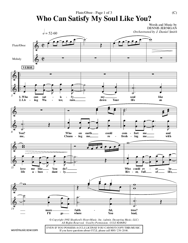 Who Can Satisfy My Soul Like You Flute/Oboe (Dennis Jernigan)
