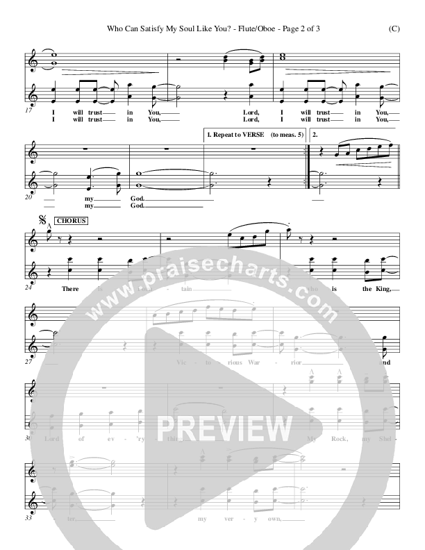 Who Can Satisfy My Soul Like You Flute/Oboe (Dennis Jernigan)