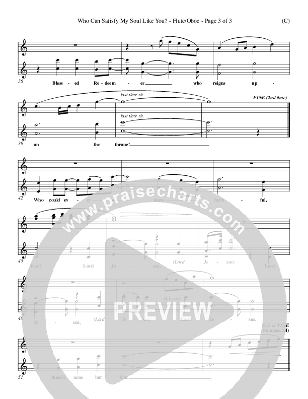 Who Can Satisfy My Soul Like You Flute/Oboe (Dennis Jernigan)