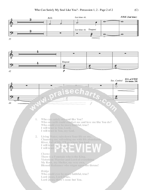 Who Can Satisfy My Soul Like You Percussion 1/2 (Dennis Jernigan)