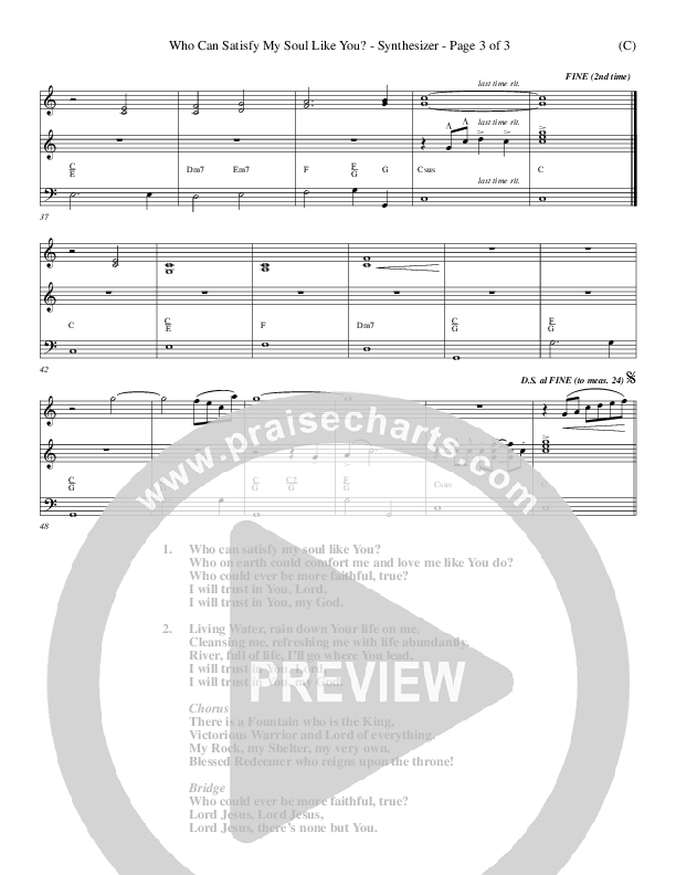 Who Can Satisfy My Soul Like You Synth (Dennis Jernigan)