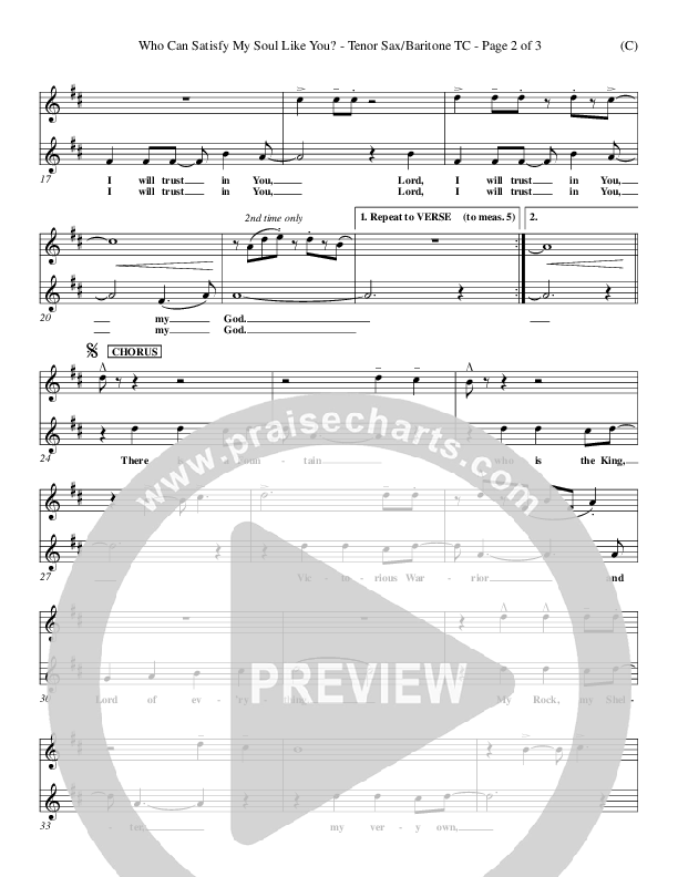 Who Can Satisfy My Soul Like You Tenor Sax 2 (Dennis Jernigan)