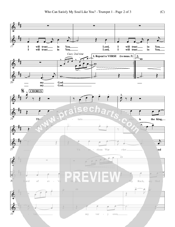 Who Can Satisfy My Soul Like You Trumpet 1 (Dennis Jernigan)