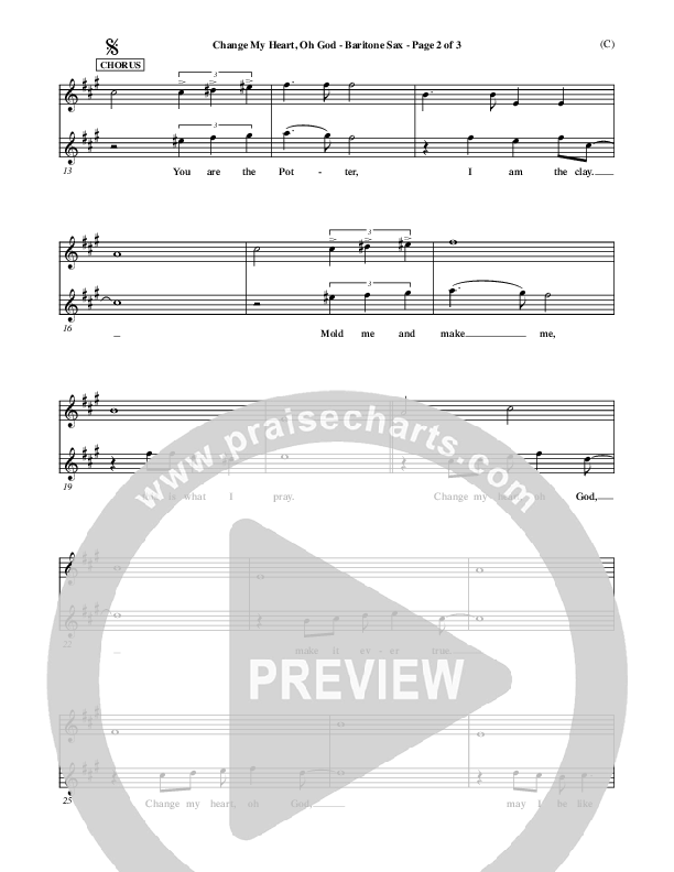 Change My Heart Oh God Bari Sax (Eddie Espinosa)