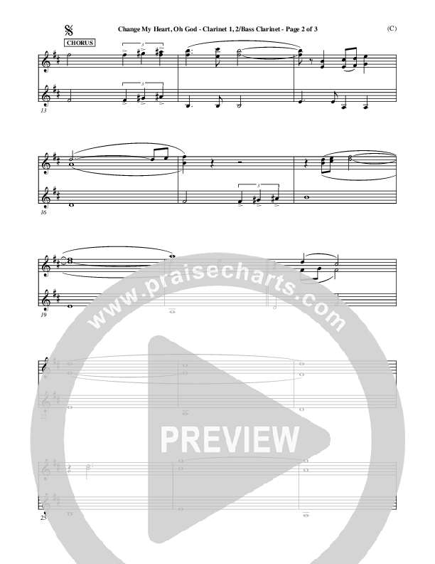 Change My Heart Oh God Clarinet 1/2, Bass Clarinet (Eddie Espinosa)