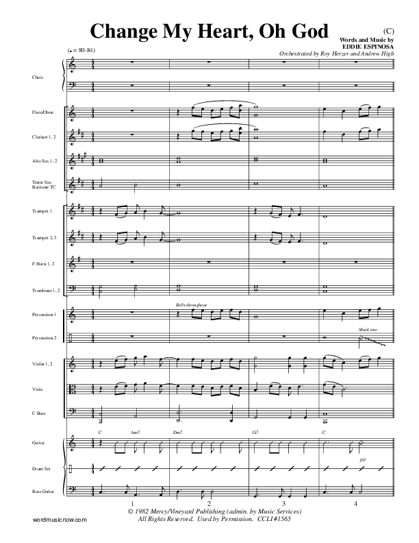 Change My Heart Oh God Conductor's Score (Eddie Espinosa)