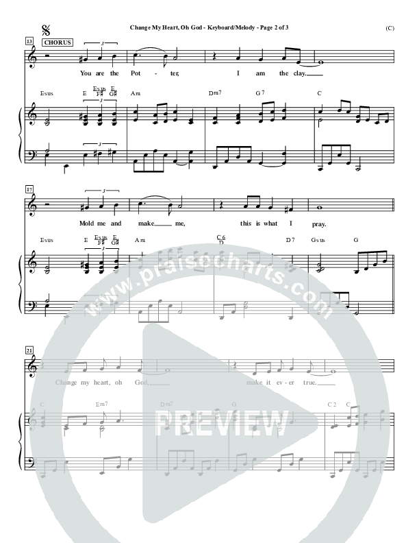 Change My Heart Oh God Piano Sheet (Eddie Espinosa)