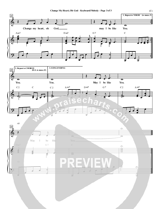 Change My Heart Oh God Piano/Vocal (Eddie Espinosa)