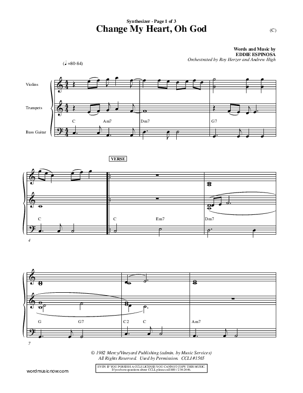 Change My Heart Oh God Synth (Eddie Espinosa)