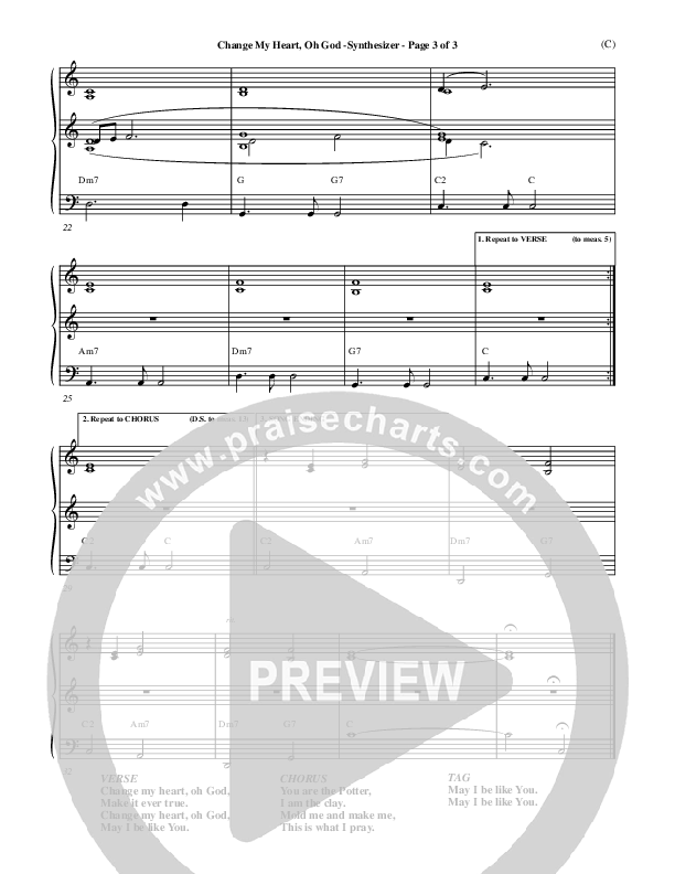 Change My Heart Oh God Synth (Eddie Espinosa)