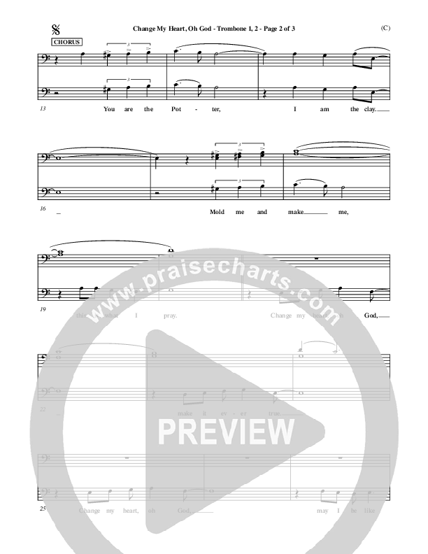 Change My Heart Oh God Trombone 1/2 (Eddie Espinosa)