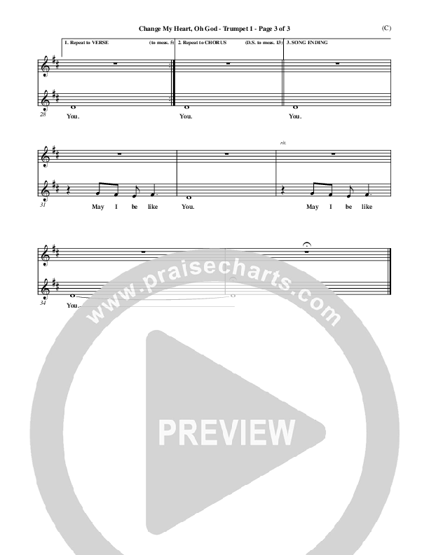 Change My Heart Oh God Trumpet 1 (Eddie Espinosa)