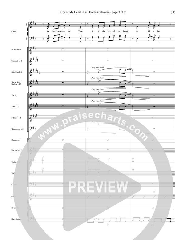 Cry of My Heart Conductor's Score (Terry Butler)